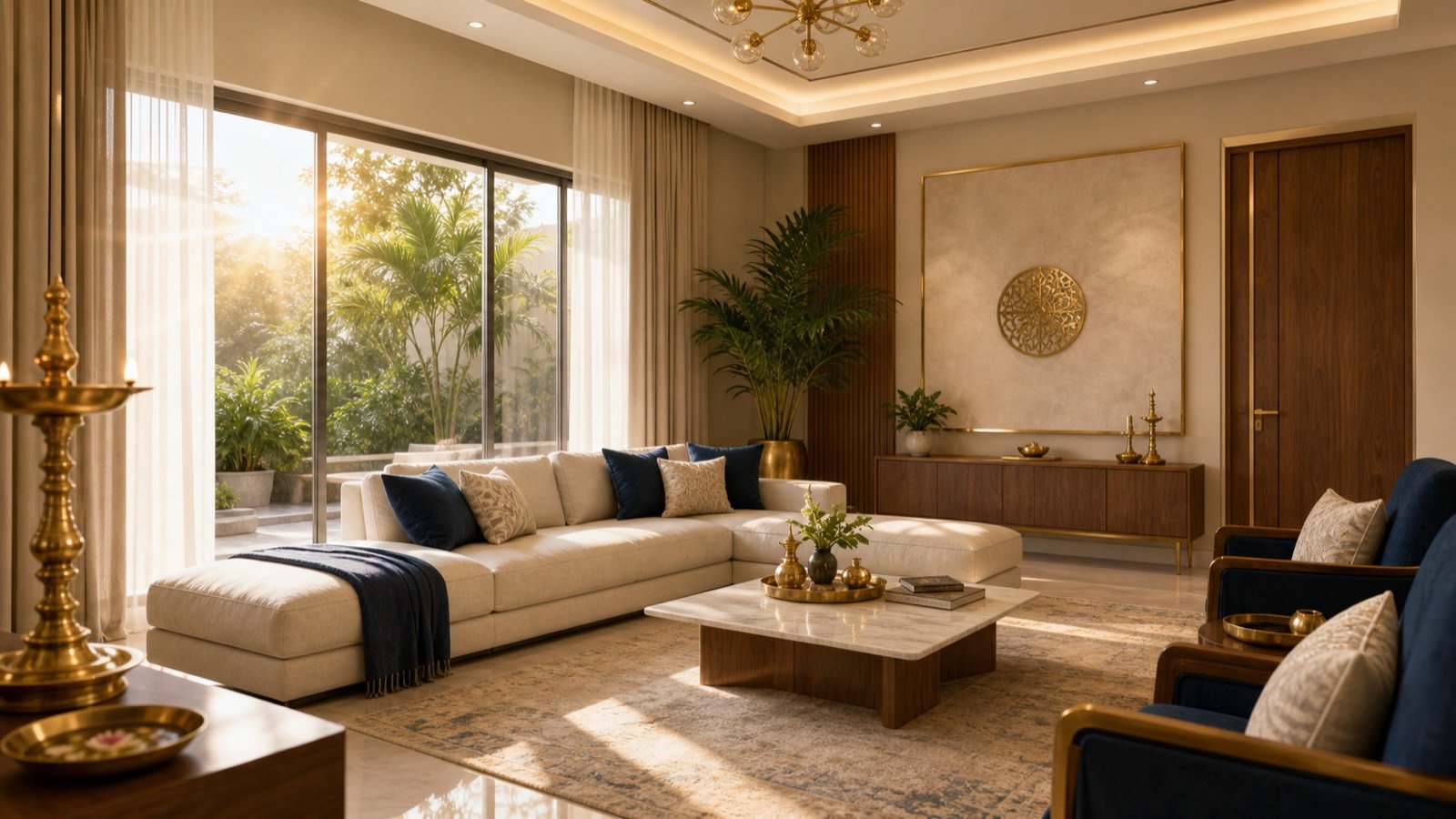 Serene modern home interior